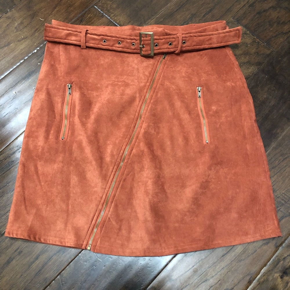 Suede High Waist Skirt